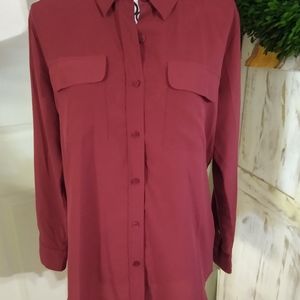 Apt 9 size medium maroon long sleeve blouse